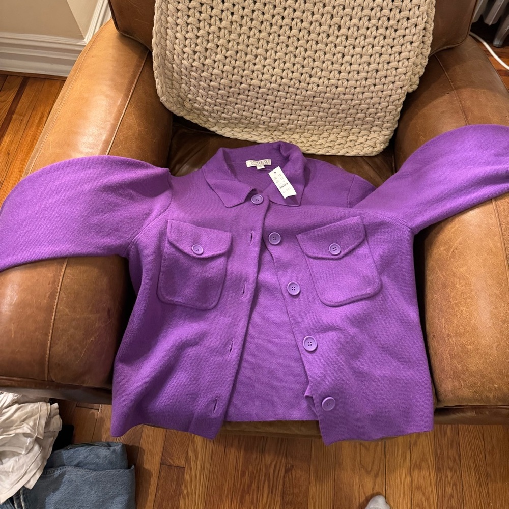 J Crew Purple Cardigan - new with tags